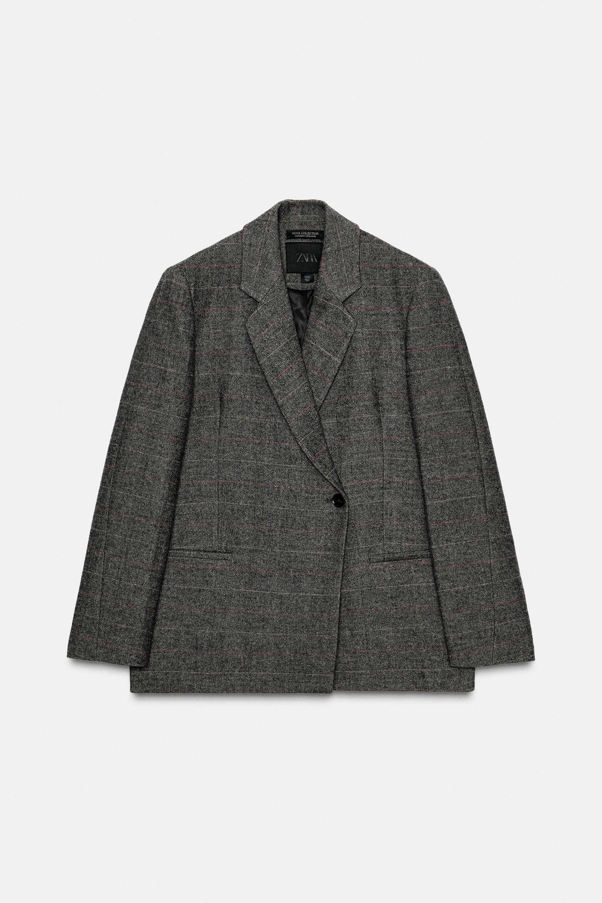 OVERSIZE PLAID BLAZER WITH WOOL ZW COLLECTION